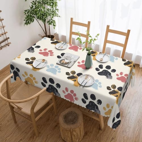 Nappe rectangulaire motif pattes de chien pour repas de fête et buffets animés