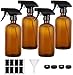 Flacons Pulvérisation 4PCS 500ML Ambré avec Tête de Réglable Réutilisable pour le Salon de Coiffure de Jardin de Fleurs de Plantes