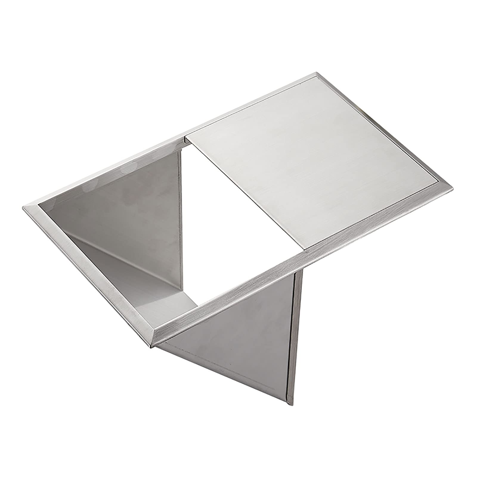Recessed bin lids, Built-in Countertop Trash and Waste Chute-Stainless Bin Cover with Inclined Chute