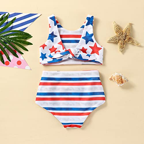 WASAIGOOD Newborn Baby Girl Two Piece Swimsuit Floral Knotted Swim Top and Bottom Tankini Bikini Set Infant Bathing Suit Girl3