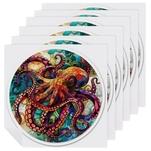 Servilletas de Tela Octopus Sea Set de 6 miniatura 1