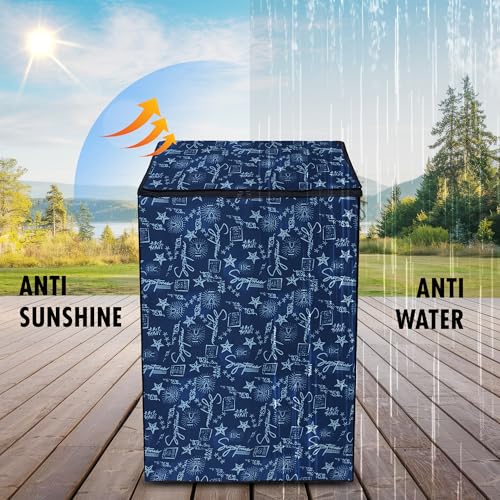 Image of Lithara Top Load Fully Automatic Washing Machine Cover for LG, Samsung, IFB, Whirlpool, Suitable for 6 KG & 6.5 KG - Waterproof, Dustproof Cover (Print-4)