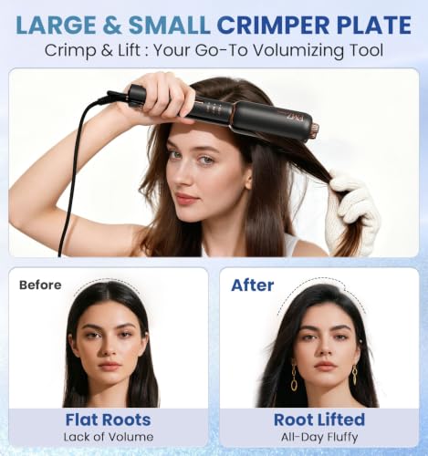 FMZ Flat Iron Hair Straightener Titanium Ceramic Straighteners for Women Rotating 4 in 1 - image 4