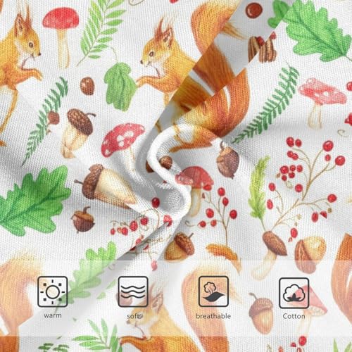 Joisal Artistic Girls Underwear Toddlers 2t Cotton Panties Little Girl Watercolor Squirrels Mushroom Underpants Briefs3