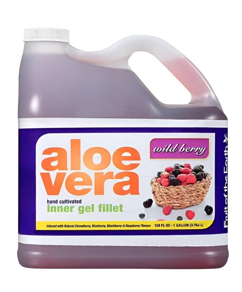 Wild Berry Aloe Vera Juice - Healthy & Hydrating Drink, 128 fl oz
