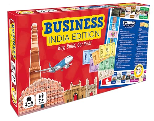 Image of Business India Edition Board Game | Classic Money & Property Trading Game | Monopoly Type Business | Travel Friendly | 6 Players | for Kids and Adults