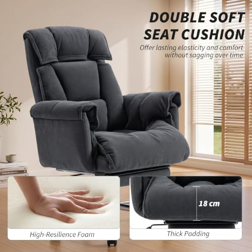 Image of HOMCOM Executive Office Chair Comfy with Foot Rest Reclining Dark Gray