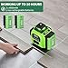 16 Line Laser Level 360 Self Leveling, 4x360°Professional 4D Green Cross Line laser Level with 2 Batteries,for Construction and Picture Hanging, Horizontal Line leveler Tool (Green)