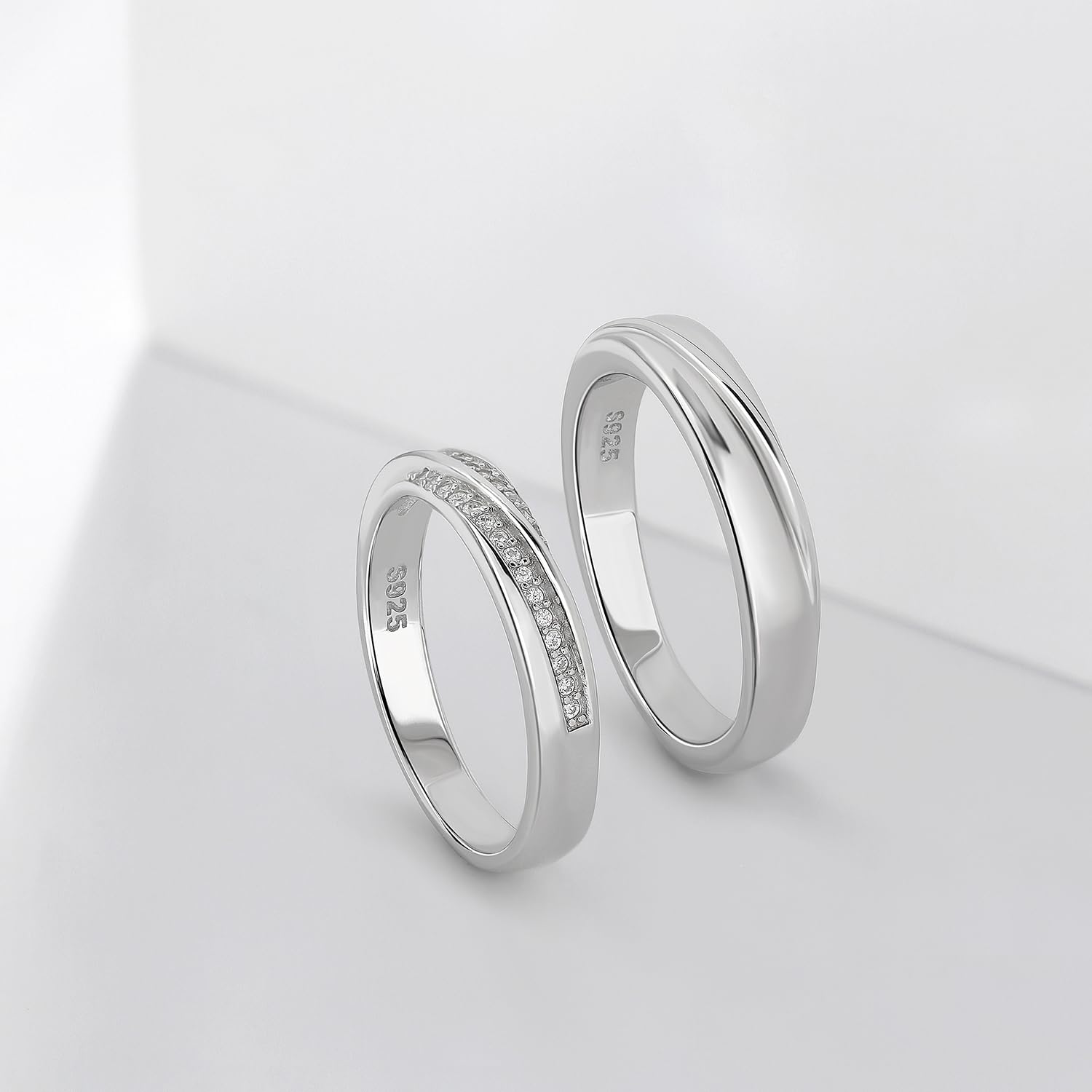 Meissa Anillos de Boda Alianza Plata de ley 925 para Hombres y Mujeres Compromiso Promesa Anillo Novia Prometid, Mujeres 16.5mm