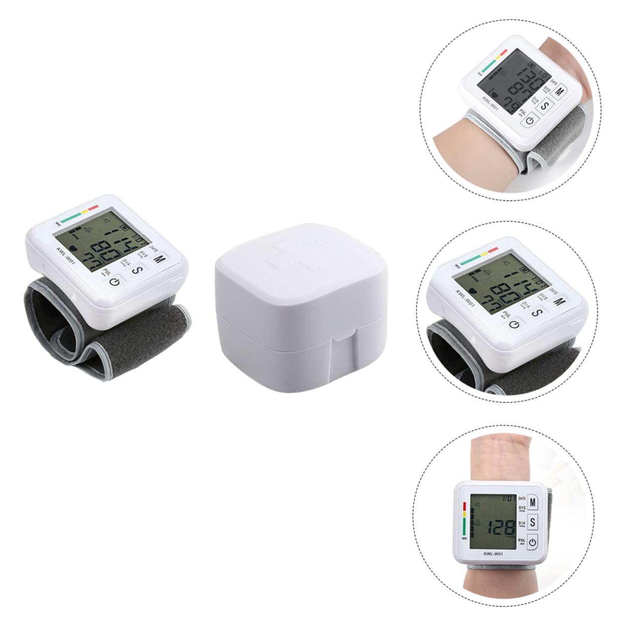 POPETPOP Pressione Automatica Uso Polso di da per Automatico e Misuratore in Compressione Modalità Sonno Abs Domestico per Adulti e Anziani