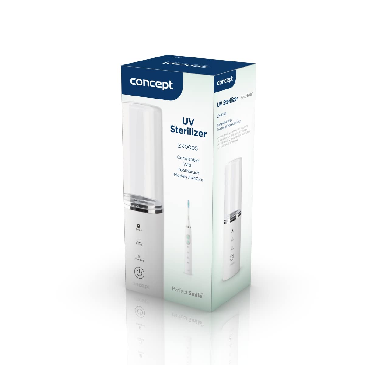Concept Hausgeräte ZK0005 - Esterilizador de cepillo de dientes UV con función de secado para Concept ZK40xx