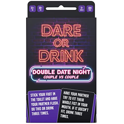Dare or Drink “Double Date Night” Party Card Game, Fun Adult Couples Group Game, Competitive, Engaging, and Playful Dares, Challenges & Hilarious Questions