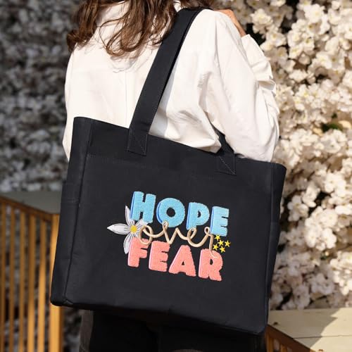 Image of TSANTA U Shaped Canvas Tote Bag, 35.56x33.02 cm with 10.8 cm Gusset, Cotton, Zipper Closure, Laptop Compartment