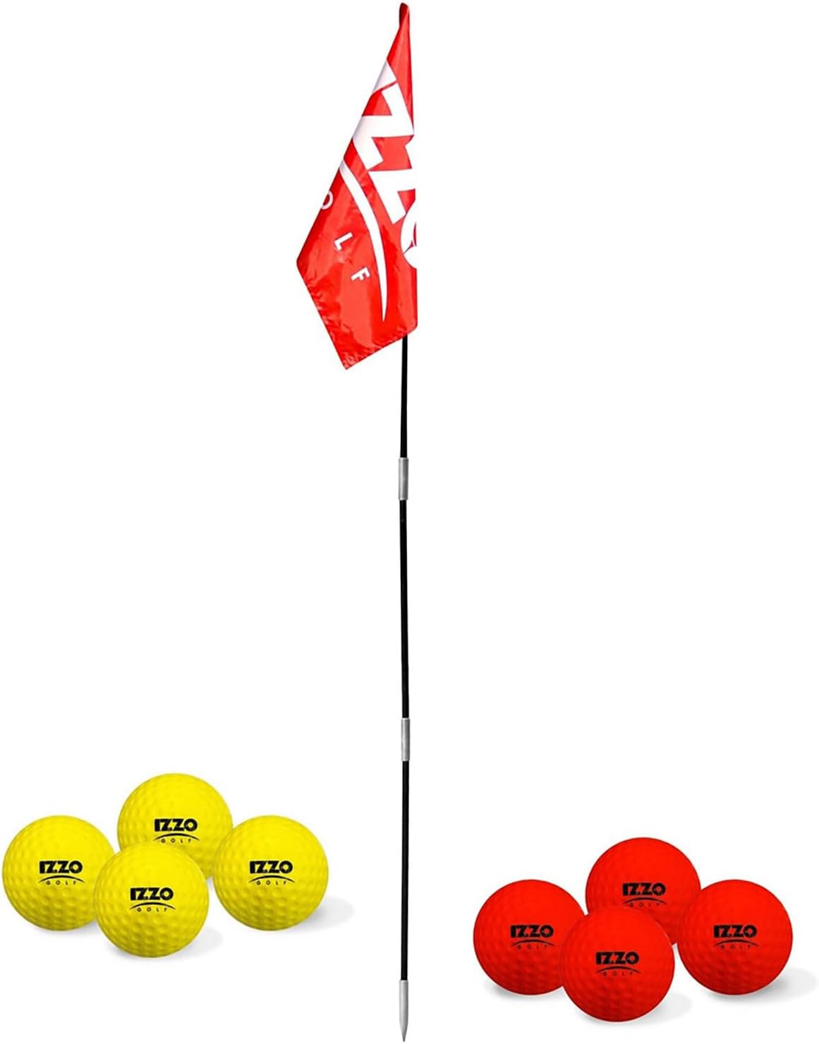 Izzo Golf Bocce Golf Game Chipping Training Aid - Bocce Golf Game to Help You Practice Your Golf Swing,Red/Yellow