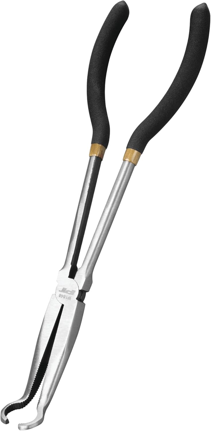 Performance Tool W1045 11-Inch Long Reach 45-Degree Bent Long Nose Pliers, Black