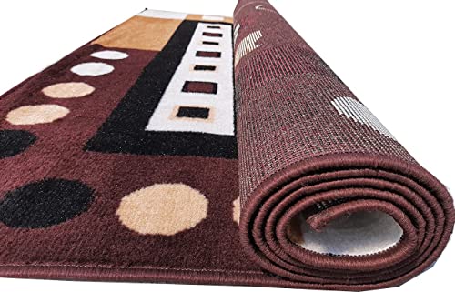 Image of Soft Thick Washable Rugs for Home Decor Living Room 6x8 Feet (180 x 235 Cm) Brown Color