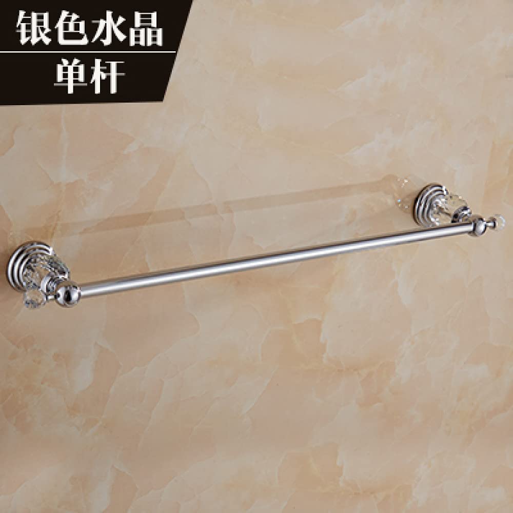 Elegante juego de accesorios de baño de lujo, estante de ducha de latón plateado de cristal montado en la pared, toallero, soporte para papel higiénico y cepillo, elegante decoración del hogar