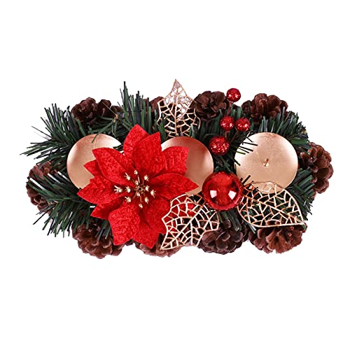 LIBOOI Centro de mesa de Navidad para velas de Navidad, centro de mesa de Navidad con decoración de centro de mesa de Navidad Cover