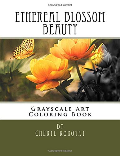Ethereal Blossom Beauty: Grayscale Art Coloring Book
