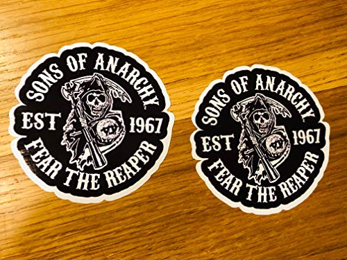 Lot de 2 autocollants SONS of Anarchy Chopper Club MC SOA Samcro 1 % Chopper Se46