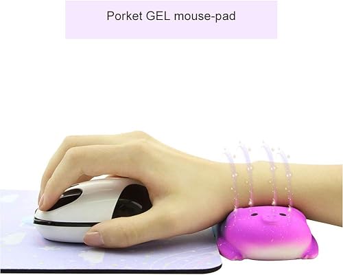 Miniatura 3 de Alfombrilla de mouse con reposamuñecas, mini alfombrilla de mouse ergonómica con diseño de espuma de memoria en forma de cerdo para apoyar la