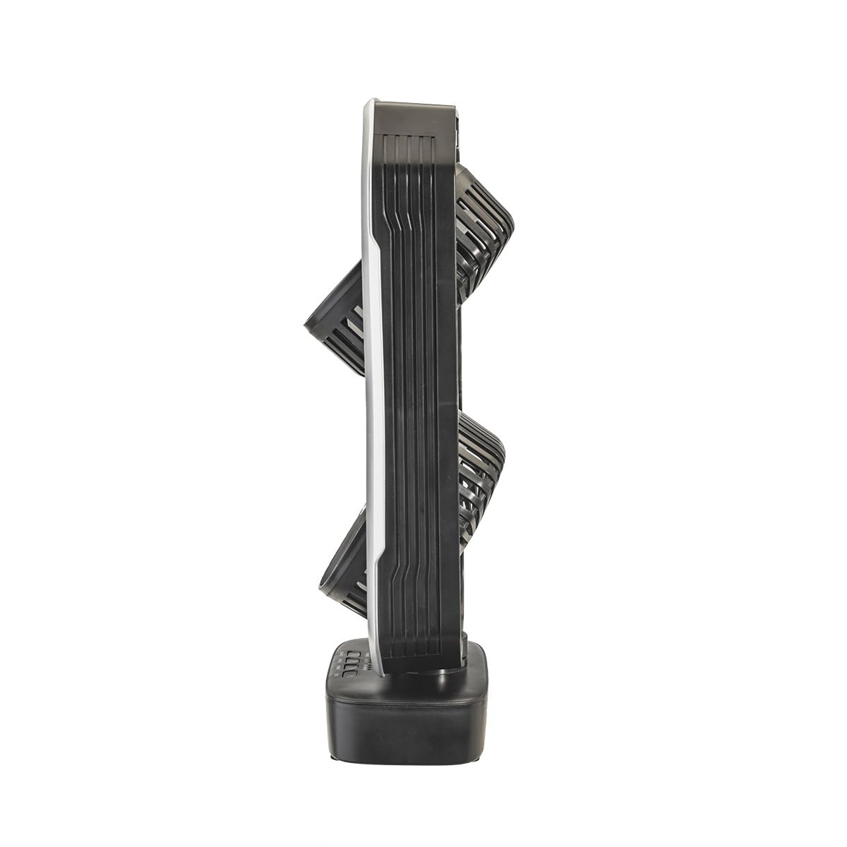 bimar VTR2 Ventilatore portatile, Ventilatore da tavolo, Ventilatore senza filo, Bi-elica, autonomia 6 h½, 3 velocità, Timer 8h, Con telecomando, 2 Ventole orientabili, Cavo USB