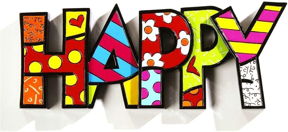 Gift Craft Romero Britto Happy Letters Word Pop Art Figurine