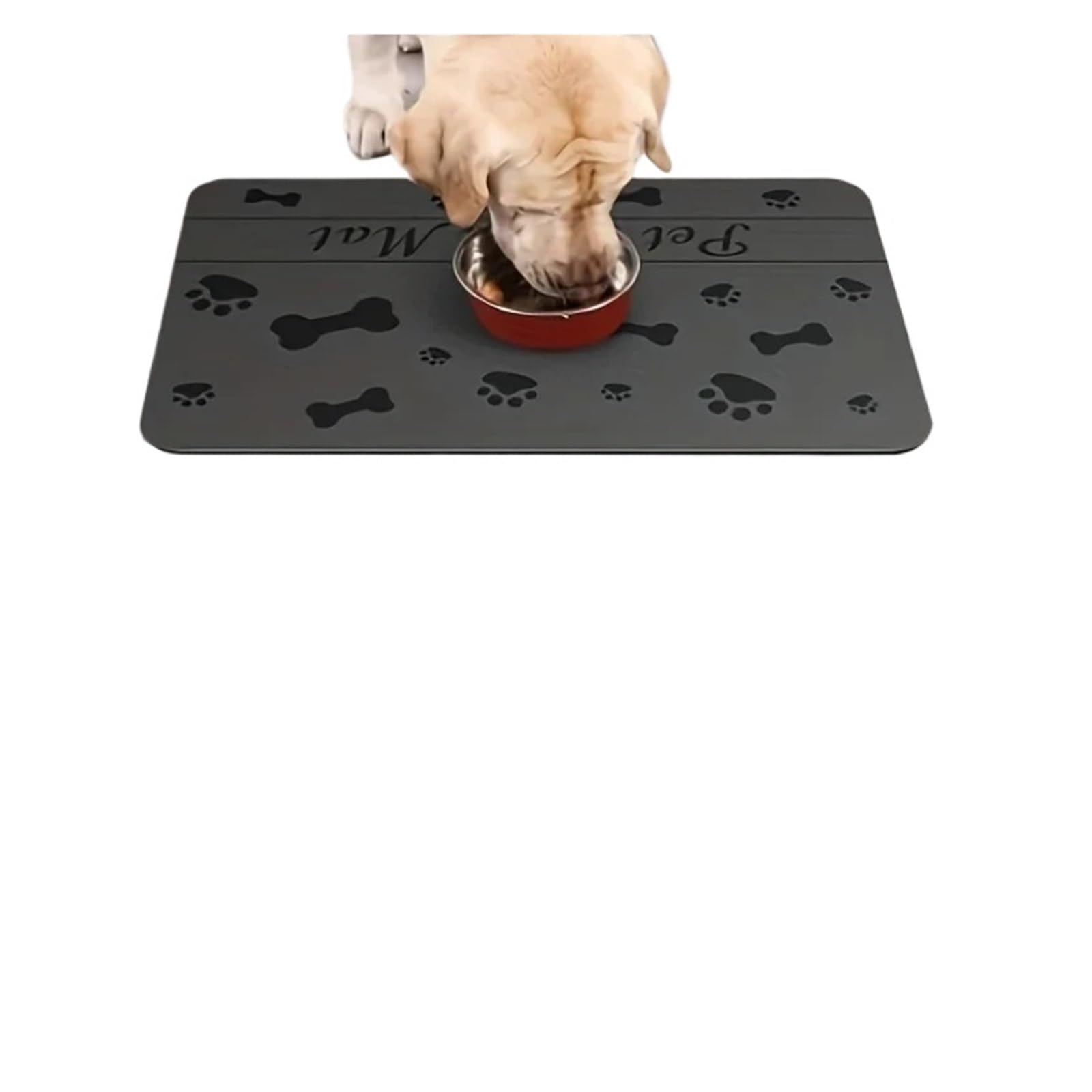 Napfunterlage Hund Saugfähige Haustier-Platzmatte, Futtermatte for Futter- und Wassernapf, wasserdichte Gummirückseite, Trockenwasserspendermatte