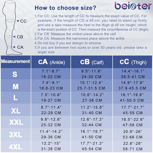 Beister BI-UW-002 1 Pair Medical Open Toe Thigh High Compression Stockings thumb #1