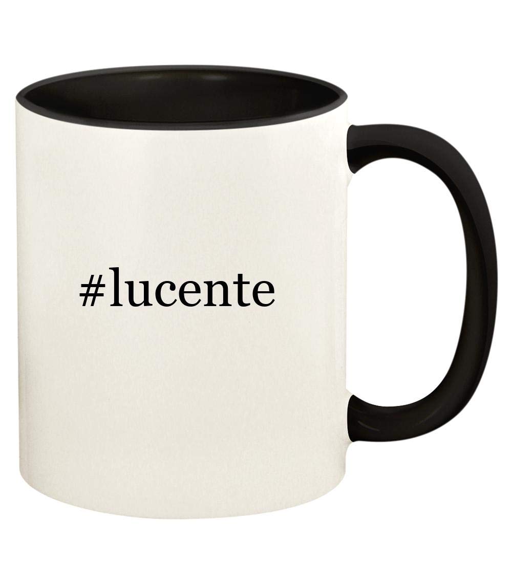#lucente - 11oz Hashtag Ceramic Colored Handle and Inside Coffee Mug Cup, Black