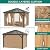 10'x12' Hardtop Gazebo, Outdoor Polycarbonate Single Roof Canopy, Aluminum Frame Permanent Pavilion with Curtains and Netting, Sunshade for Garden, Patio, Lawns