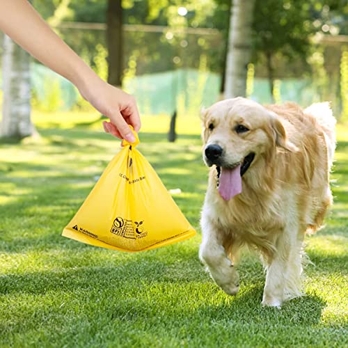 Codirom Certified Compostable Dog Poop Bags, 120 Count Eco Friendly And Leakproof Dog Waste Bags, Easy Open 100% Maize Yellow Poop Bag For Dog, 15 Doggy Bags Per Roll (8 Rolls) #TOP6