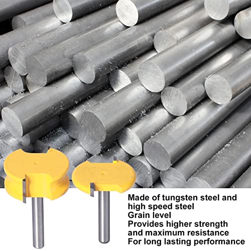 2 peças de brocas de roteador de miçangas e enseadas haste de 1/4 polegada, aço de tungstênio 2 flau