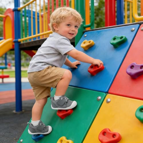 Image of FEETCITY Baby Walking Shoes Wide Baby Shoes Boys Girls Infant Sneakers Crib Shoes Breathable Toddler Barefoot Shoes Slip On Shoes