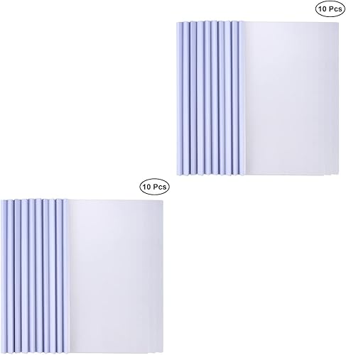 Miniatura 3 de STOBOK 20 piezas de plástico deslizante con clip para carpetas, cubierta blanca para archivos de oficina, barra de suministros deslizantes con