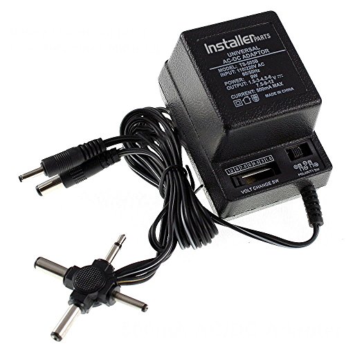 InstallerParts 500mA Universal AC/DC Adapter - Adjustable DC 3/4.5/6 / 7.5/9 / 12V Output