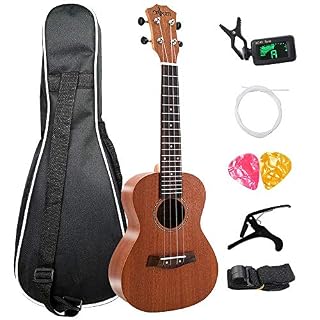 Ranber Sapele Concert Ukulele Kits 23 Pouces 4 Cordes Mini Guitare HawaïEnne avec Sac Tuner Capo Strap Stings Picks Picks - Les Beatles, Paul McCartney, John Lennon, RIngo Starr, George Harrison Ranber Sapele Concert Ukulele Kits 23 Pouces 4 Cordes Mini Guitare HawaïEnne avec Sac Tuner Capo Strap Stings Picks Picks – Image 5