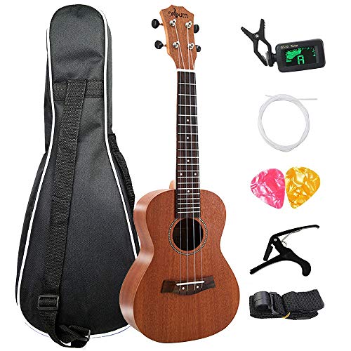 Ranber Sapele Concert Ukulele Kits 23 Pouces 4 Cordes Mini Guitare HawaïEnne avec Sac Tuner Capo Strap Stings Picks Picks - Les Beatles, Paul McCartney, John Lennon, RIngo Starr, George Harrison Ranber Sapele Concert Ukulele Kits 23 Pouces 4 Cordes Mini Guitare HawaïEnne avec Sac Tuner Capo Strap Stings Picks Picks – Image 6