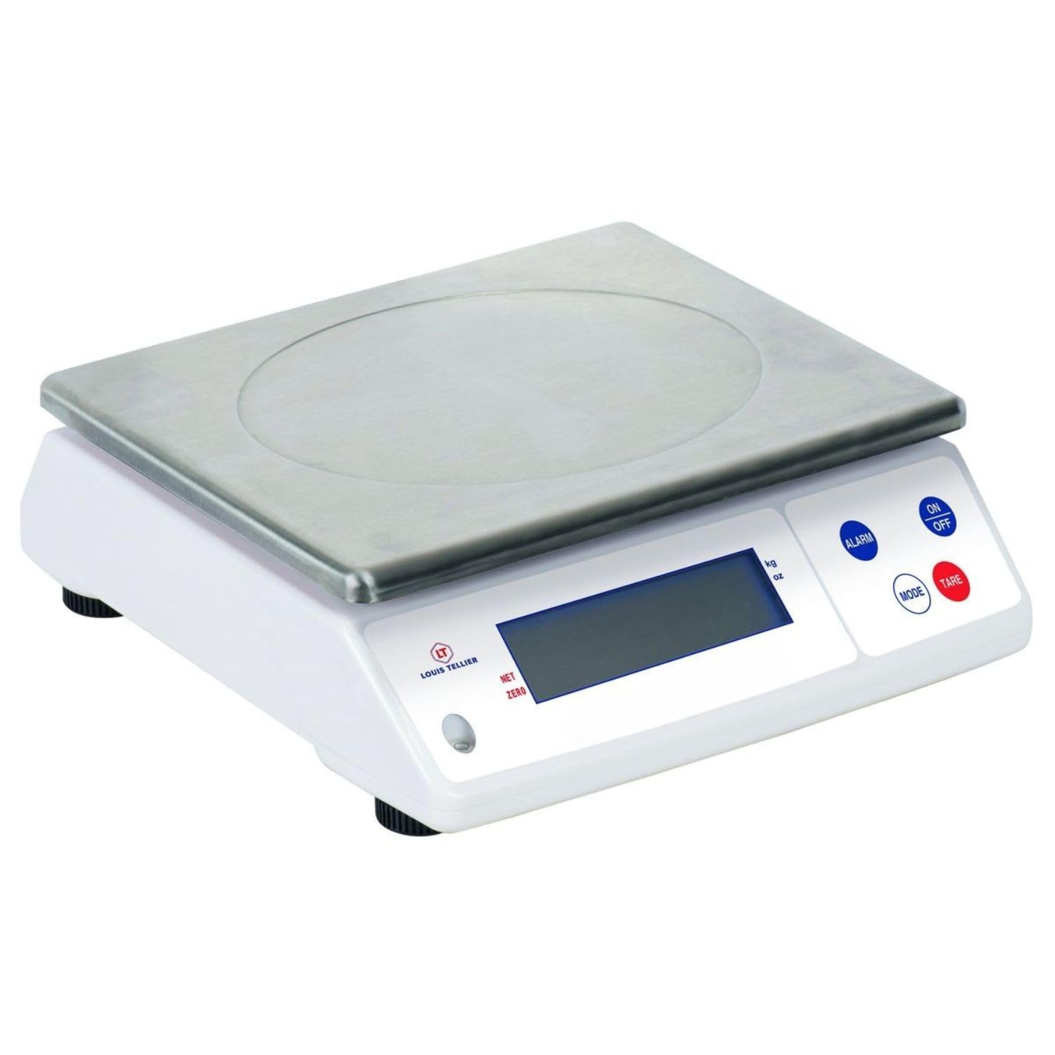 Louis Tellier - Bilancia Elettronica Professionale - 12 kg - IP53 - Precisione 1 g - Piatto Estraibile 29,8 x 23,6 cm