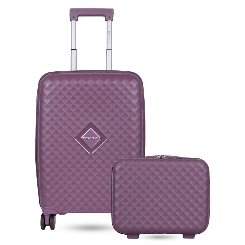 Image of Polo Class Trolley Bag 28 INCH with Vanity Trolley Bag | Polypropylene Material with 360-Degree Rotating Wheels | Number Lock & Securitec Zipper -Purple