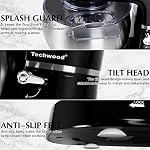 Techwood Stand Mixer, Electric Food Mixer, 6QT 400W 6-Speed Tilt-Head Kitchen Dough Mixer with Stainless Steel Bowl, Dough Hook, Wire Whip and Beater, Black