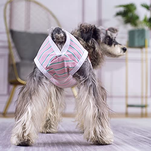 Image of Puppy Striped Recovery Suit for Female Male Dogs Cats,Zip Up Dog Onesie Recovery Shirt Abdominal Wounds,Professional Spay Neuter Dog Pet Bodysuit After Surgery Wear Anti Licking Wounds