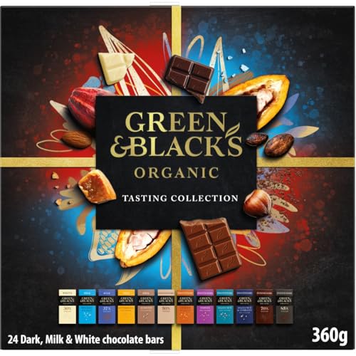 Green & Black's Organic Tasting Collection, Box of 24 Assorted Miniature Chocolate Bars, Perfect Treat for Gifting or Sharing, 360 g (Pack of 1)