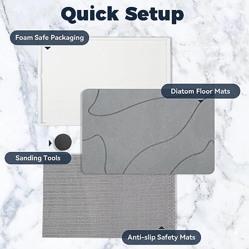 NAYAHOSE Stone Bath Mat, 100% Natural Diatomaceous Earth Shower Mat, Non-Slip Super Absorbent Quick Drying Bathroom Floor Mat - Image 3