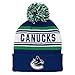 NHL Kids Youth Official Primary Logo Sport Knit Cold Weather Cuffed Pom Beanie Hat (US, Alpha, One Size, Vancouver Canucks)
