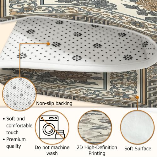 Alfombra de pasillo transitable tradicional beige para evitar resbalones 8