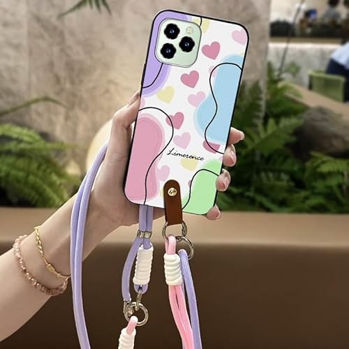 Phone Case Compatible with Oukitel C21 Pro, Graffiti protective Waterproof Lanyard Design Shockproof Cartoon Silicone Anti-dust 