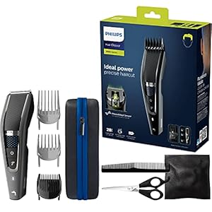 Philips HC7650 / 15, Haar Clipper voor thuis met 28 Lengte-instellingen, 3 kambijlagen, turbo-modus, kapperskap, kuif, schaar en reizende bomen – 90 minuten levensduur