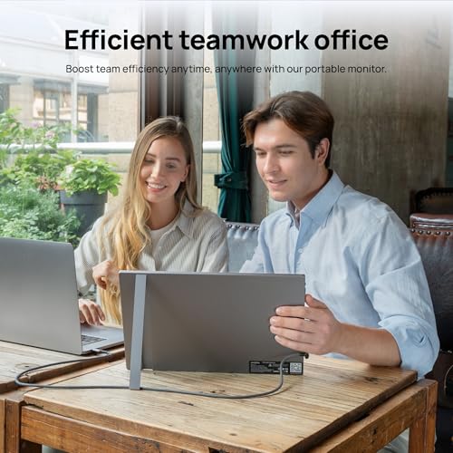 Image of ARZOPA Portable Monitor 15.6'' FHD 1080P - Ultra-Slim Portable Laptop Monitor with Kickstand - IPS Display for PC, MAC, Phone, Xbox, PS5 - USB C & HDMI Connectivity - A1 Gray