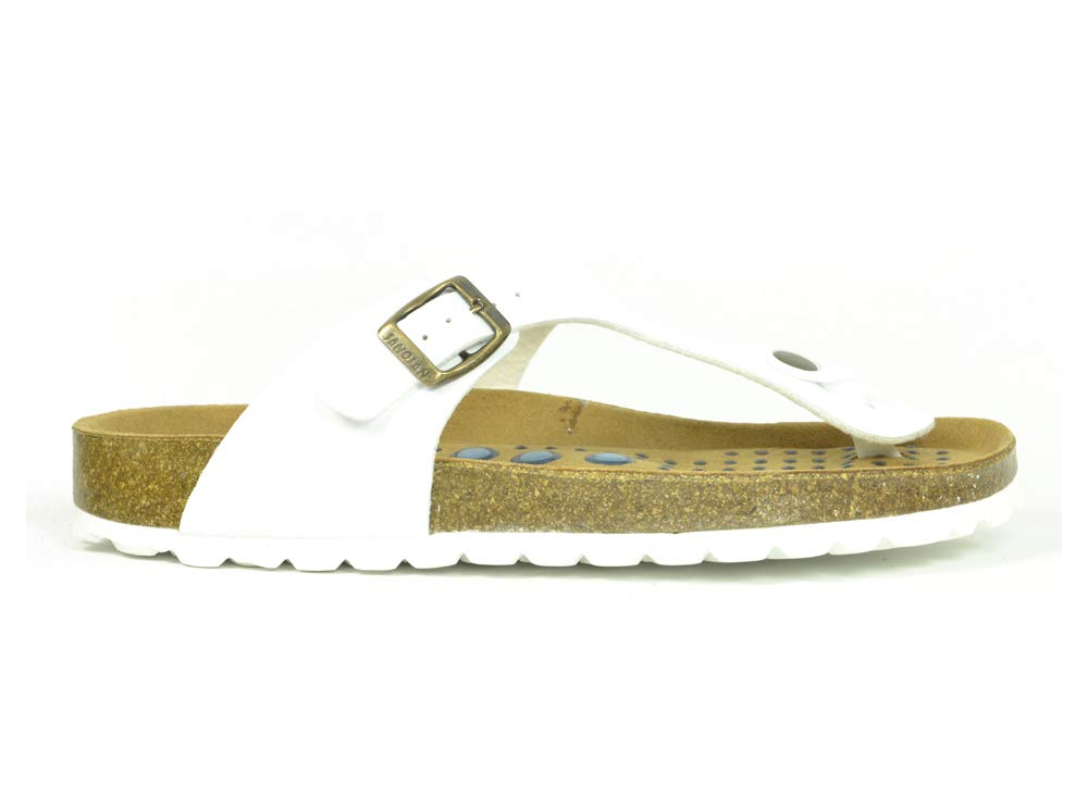 SanosanSiete Lunas Geneve Womens White Designer Thong Sandals (8 UK)